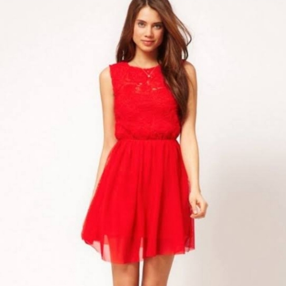 ASOS Dresses & Skirts - ASOS Romantic Tulle Rosette Red Dress